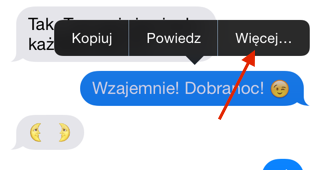Kasowanie pojedynczych wiadomości w iMessages iOS 8