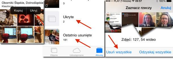 Bezpowrotne kasowanie i ukrywanie zdjęć w iOS 8
